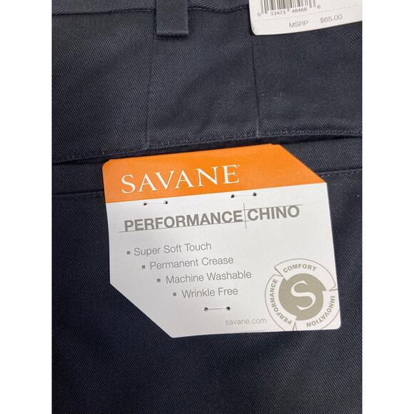 Savane Men's Chino Pants Size 40‎ Blue Straight Leg Wrinkle Free NEW NWT - Picture 6 of 12